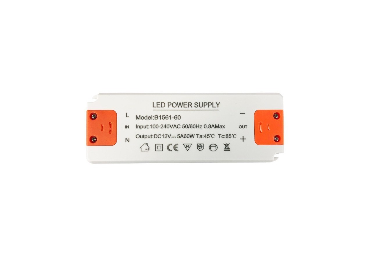 Alimentation LED 12V 60W IP20 extra plate - B1561-60 - Barcelona LED