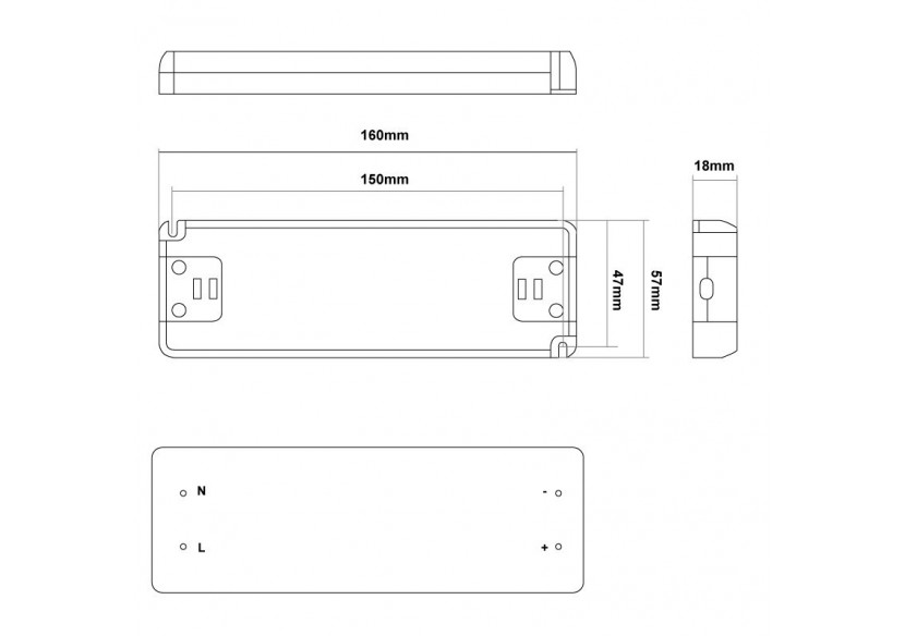 Alimentation LED 12V 60W IP20 extra plate - B1561-60 - Barcelona LED