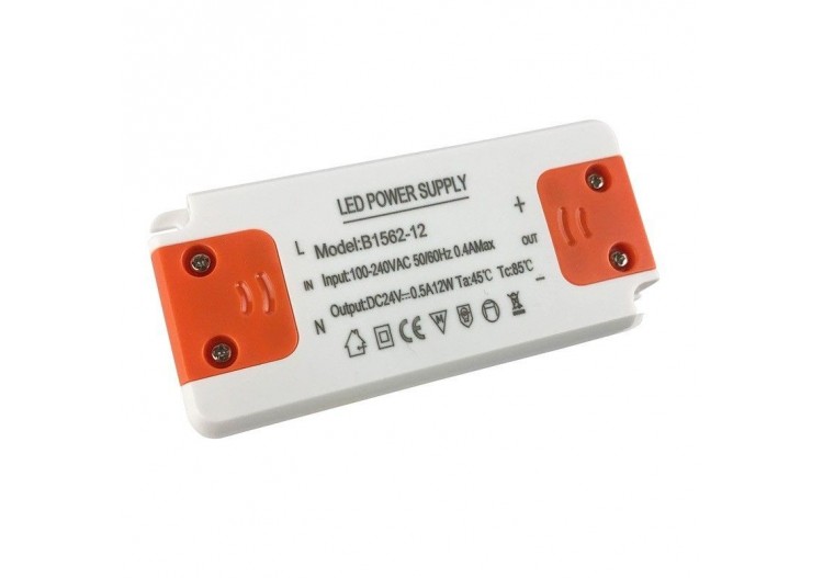 Alimentation LED 24V 12W IP20 extra plate - B1562-12 - Barcelona LED