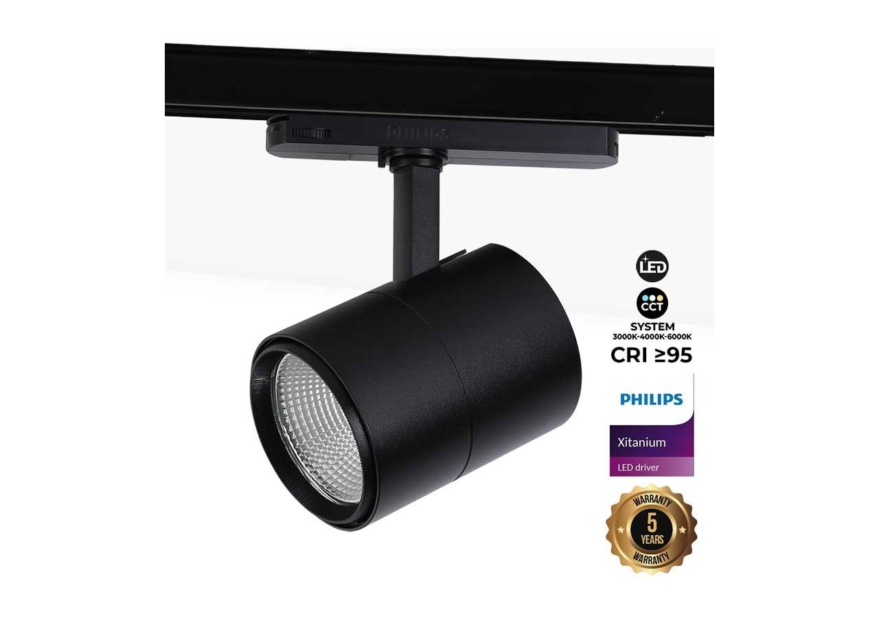 Spot LED sur rail triphasé CCT 42W-CRI 95-Driver Philips Xitanium intégré - B00591-N-CCT - Barcelona LED
