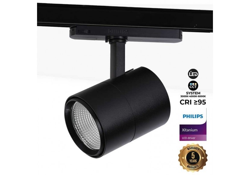 Spot LED sur rail triphasé CCT 42W-CRI 95-Driver Philips Xitanium intégré - B00591-N-CCT - Barcelona LED