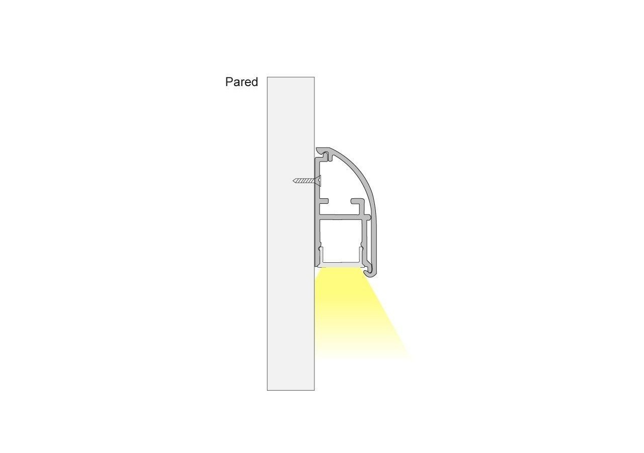 Profilé en aluminium pour ruban LED 15.4x32.2mm (2m) - BPERFALP195-B - Barcelona LED