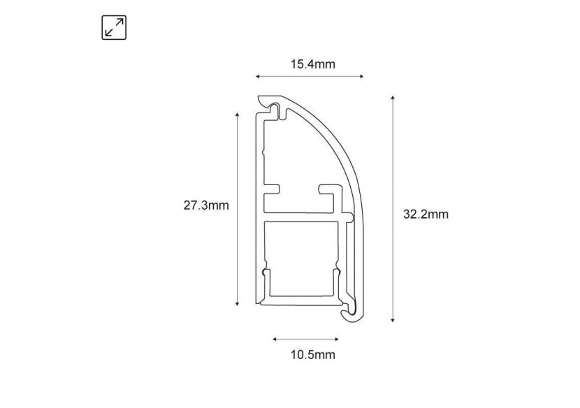 Profilé en aluminium pour ruban LED 15.4x32.2mm (2m) - BPERFALP195-B - Barcelona LED