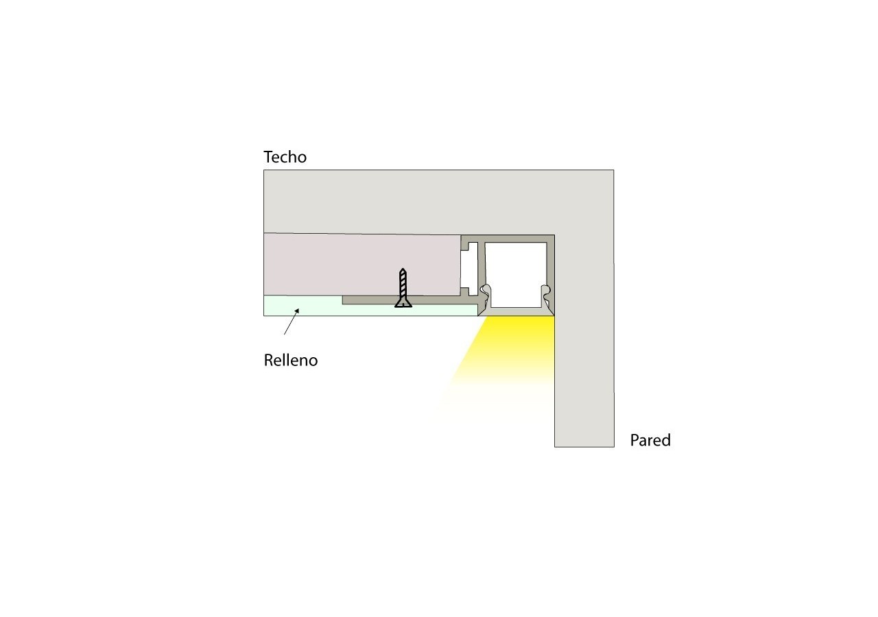 Profilé en aluminium pour ruban LED 35.9x14mm (2m) - BPERFALP068-SR1 - Barcelona LED