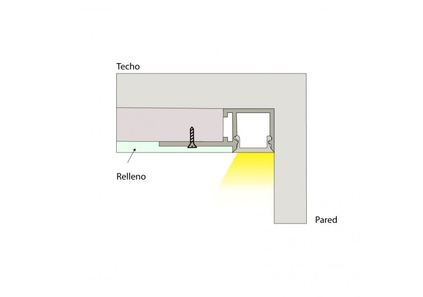 Profilé en aluminium pour ruban LED 35.9x14mm (2m) - BPERFALP068-SR1 - Barcelona LED