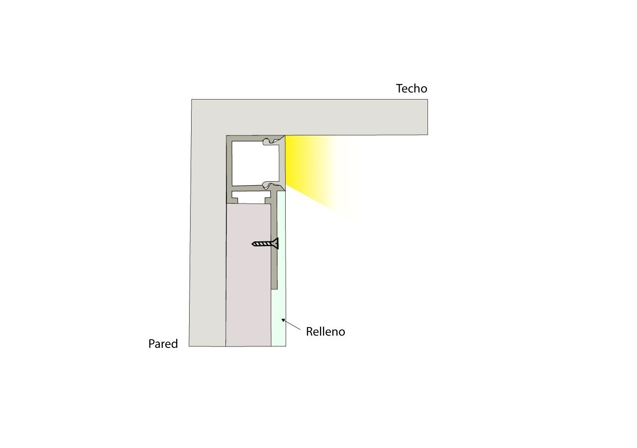 Profilé en aluminium pour ruban LED 35.9x14mm (2m) - BPERFALP068-SR1 - Barcelona LED