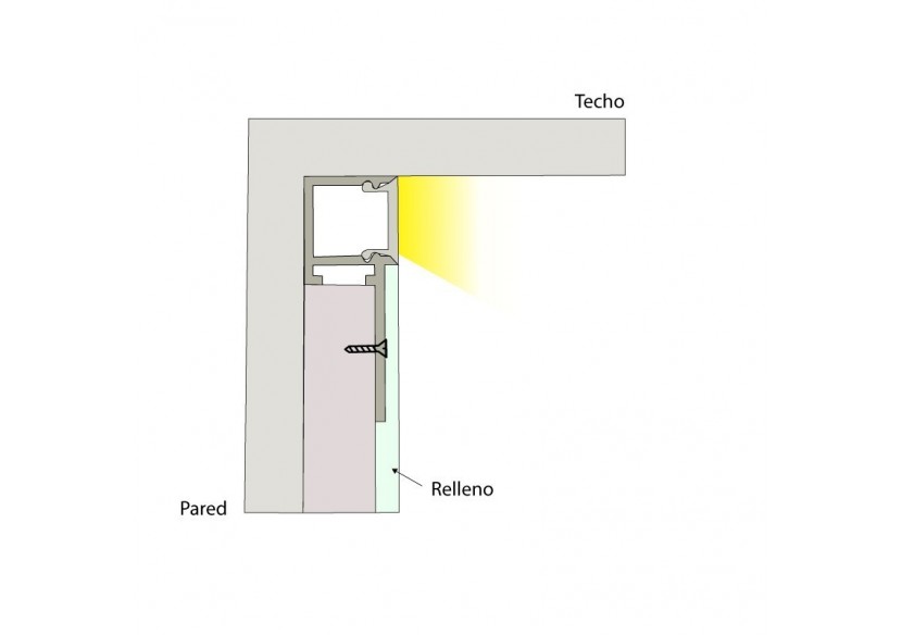 Profilé en aluminium pour ruban LED 35.9x14mm (2m) - BPERFALP068-SR1 - Barcelona LED