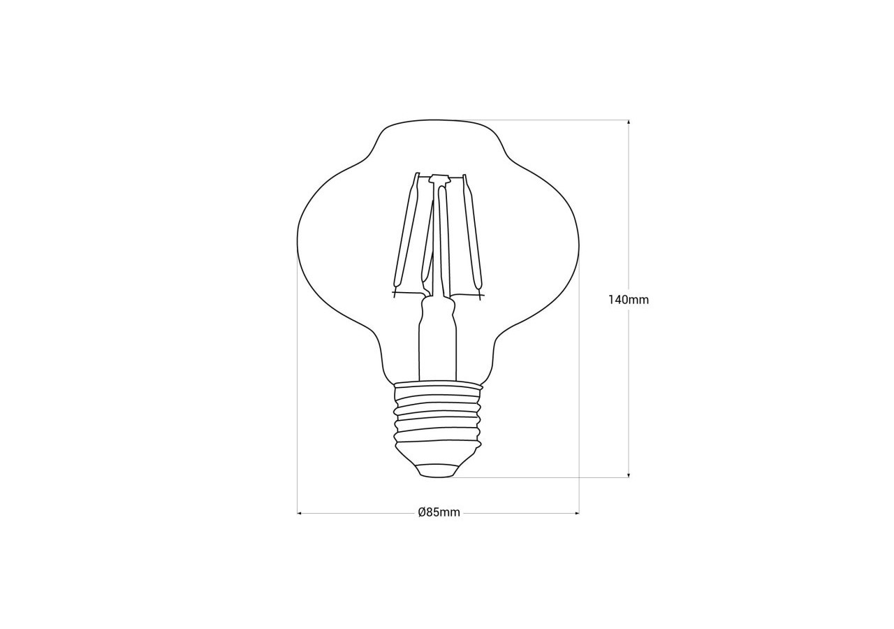 Ampoule à filament LED E27 G85-4W-Vintage Gold-2200K - BFD1-G85E27-BC - Barcelona LED