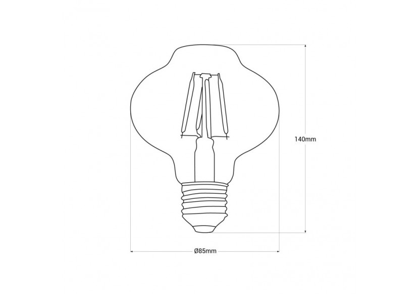 Ampoule à filament LED E27 G85-4W-Vintage Gold-2200K - BFD1-G85E27-BC - Barcelona LED