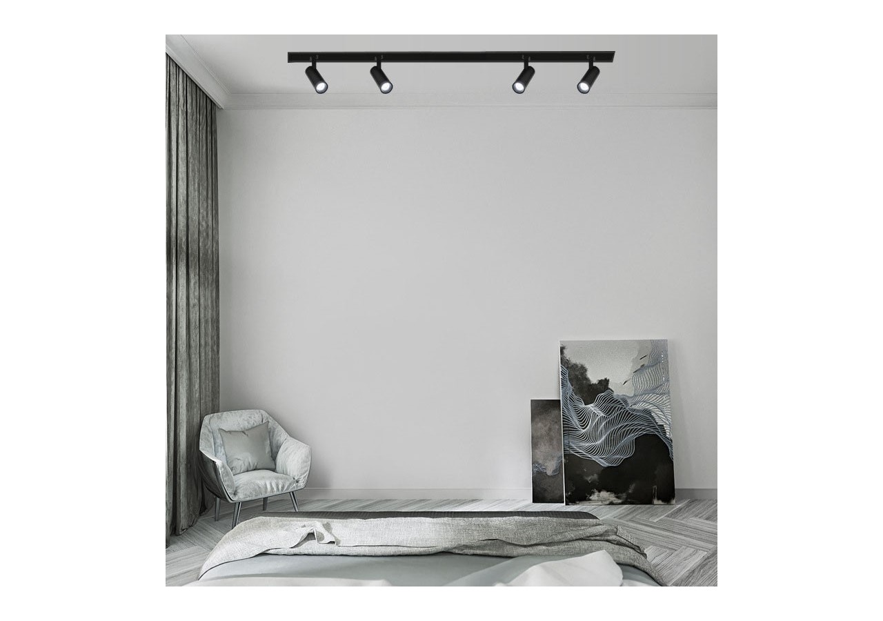 Spot LED sur rail magnétique 48V-6W-Noir - PMC-6W-N-BN - Barcelona LED