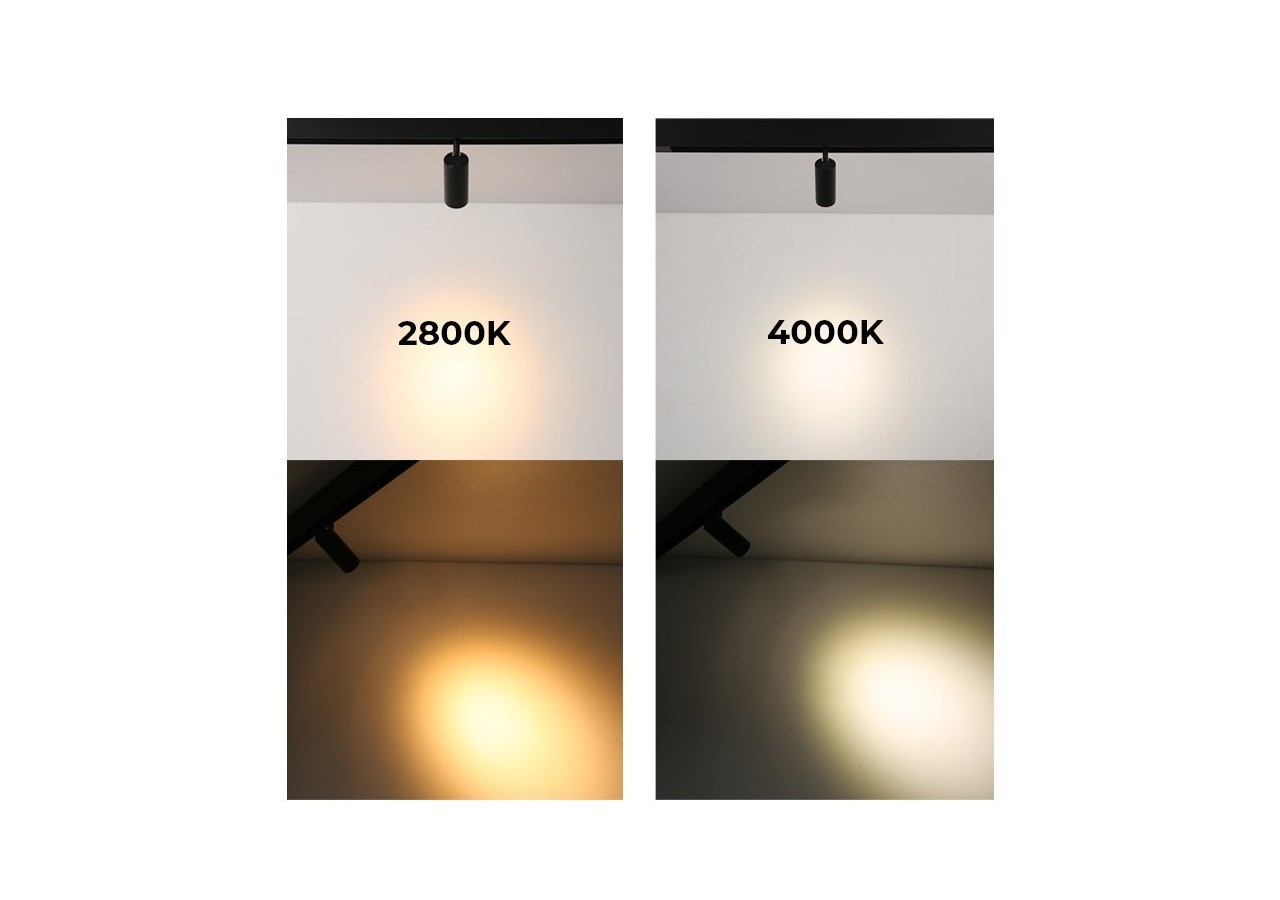 Spot LED sur rail magnétique 48V-6W-Noir - PMC-6W-N-BN - Barcelona LED