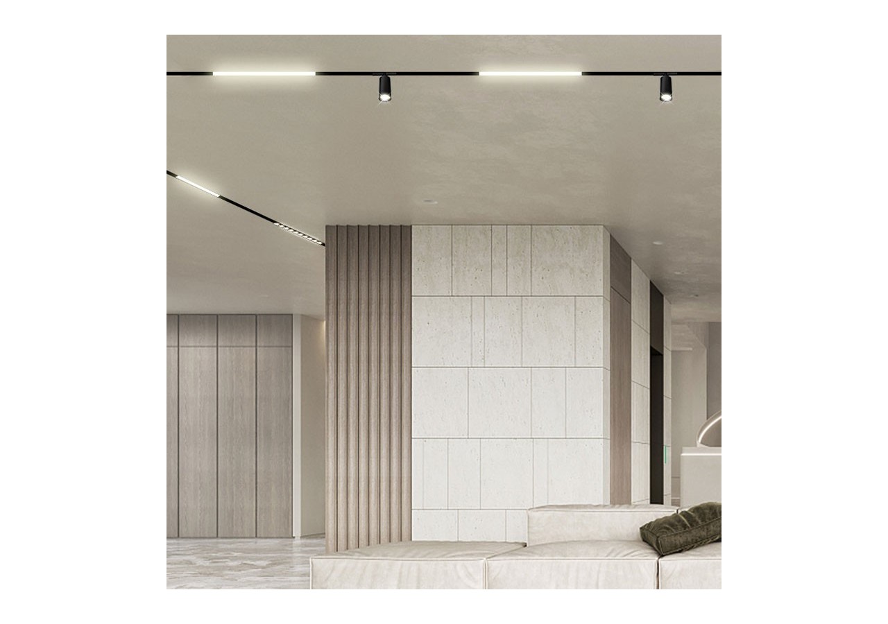 Spot LED sur rail magnétique 48V-6W-Noir - PMC-6W-N-BN - Barcelona LED