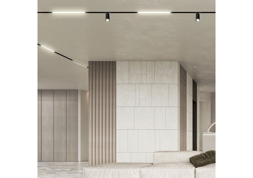 Spot LED sur rail magnétique 48V-6W-Noir - PMC-6W-N-BN - Barcelona LED