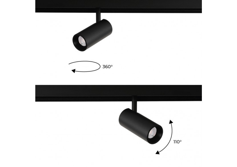 Spot LED sur rail magnétique 48V-6W-Noir - PMC-6W-N-BN - Barcelona LED