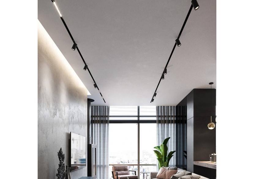 Spot LED sur rail magnétique 48V-18W-Noir - PMC-18W-N-BC - Barcelona LED