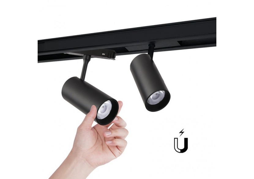 Spot LED sur rail magnétique 48V-18W-Noir - PMC-18W-N-BC - Barcelona LED