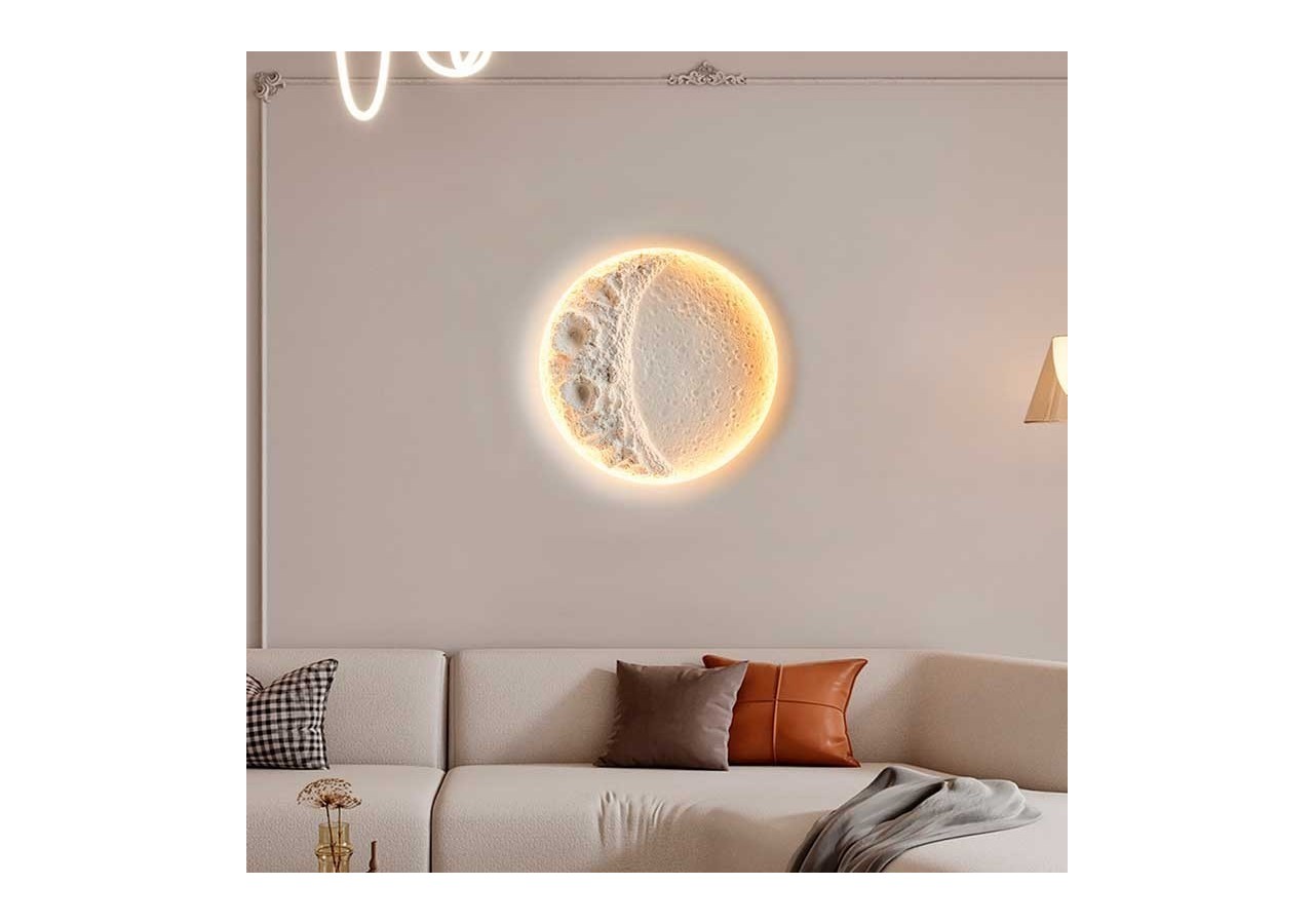 Spot en plâtre "SIDEREUS" en forme de lune-300x300 mm-8,5 W - B279-M - Barcelona LED