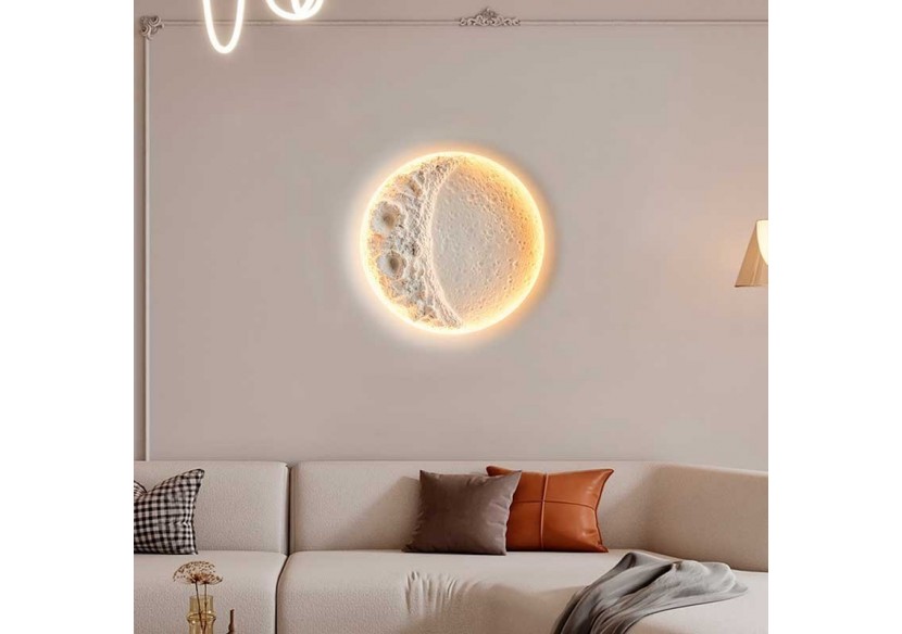 Spot en plâtre "SIDEREUS" en forme de lune-300x300 mm-8,5 W - B279-M - Barcelona LED