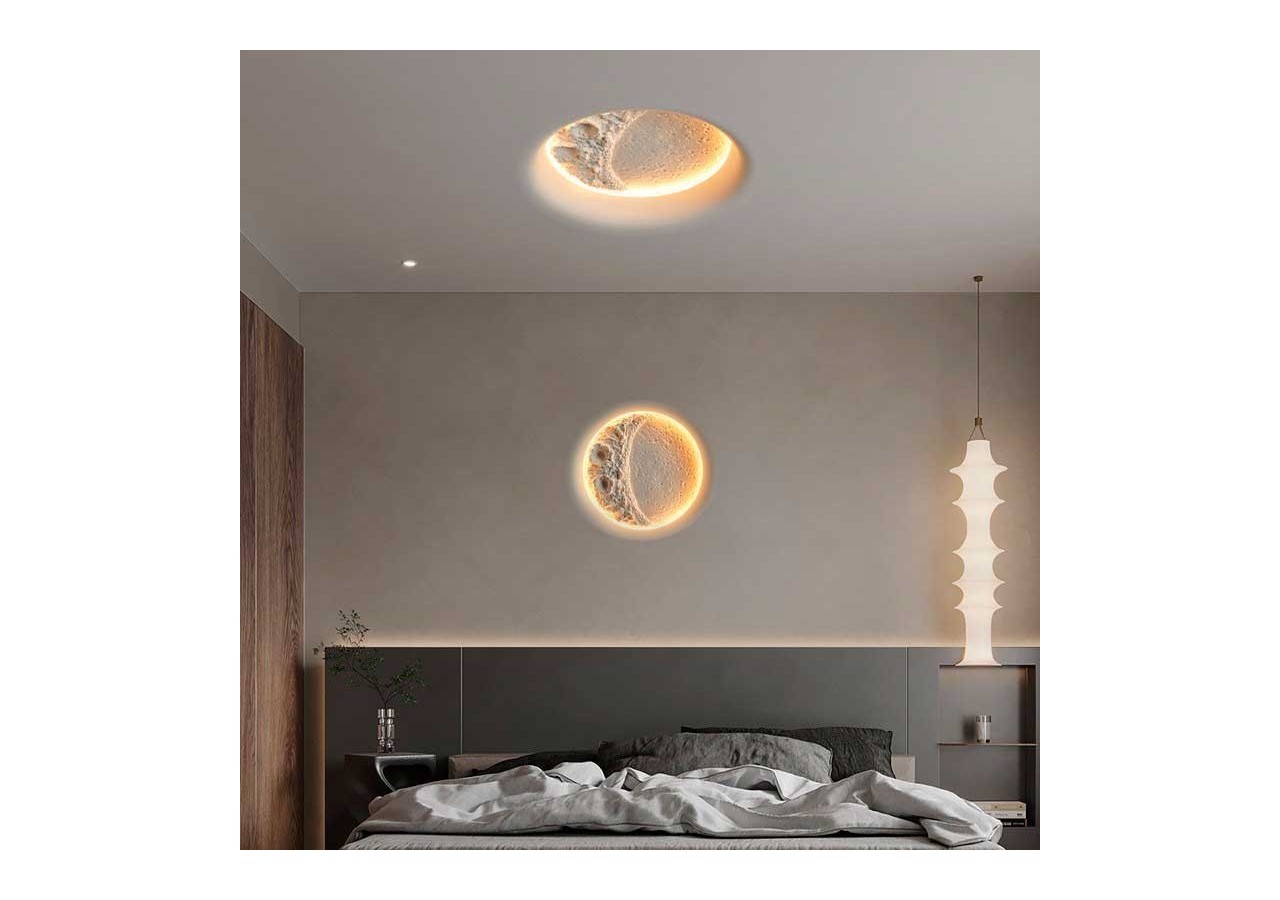 Spot en plâtre "SIDEREUS" en forme de lune-300x300 mm-8,5 W - B279-M - Barcelona LED