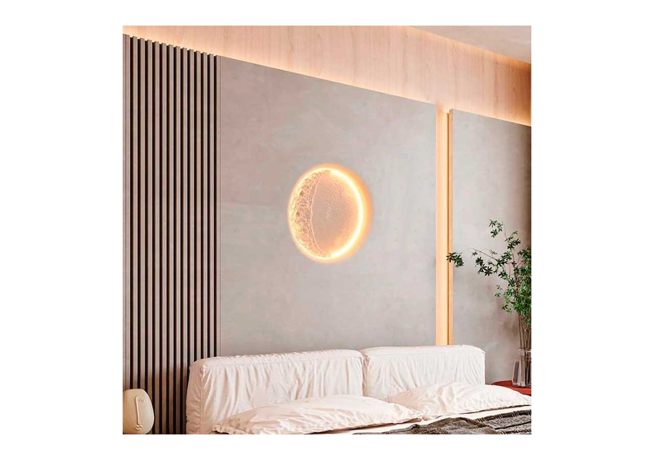 Spot en plâtre "SIDEREUS" en forme de lune-300x300 mm-8,5 W - B279-M - Barcelona LED