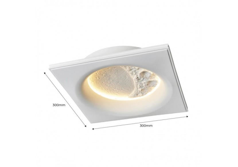 Spot en plâtre "SIDEREUS" en forme de lune-300x300 mm-8,5 W - B279-M - Barcelona LED