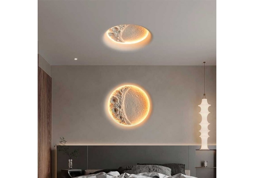 Spot encastrable en plâtre "SIDEREUS" en forme de lune-600x600 mm-17 W - B279-L - Barcelona LED