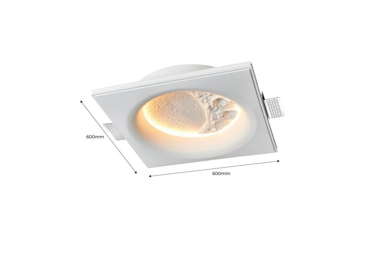 Spot encastrable en plâtre "SIDEREUS" en forme de lune-600x600 mm-17 W - B279-L - Barcelona LED