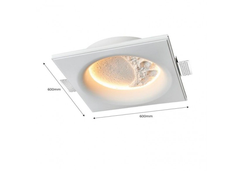 Spot encastrable en plâtre "SIDEREUS" en forme de lune-600x600 mm-17 W - B279-L - Barcelona LED