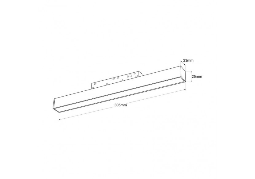Spot LED linéaire opale sur rail magnétique 48V-10W-Noir - LM-300-N-BC - Barcelona LED