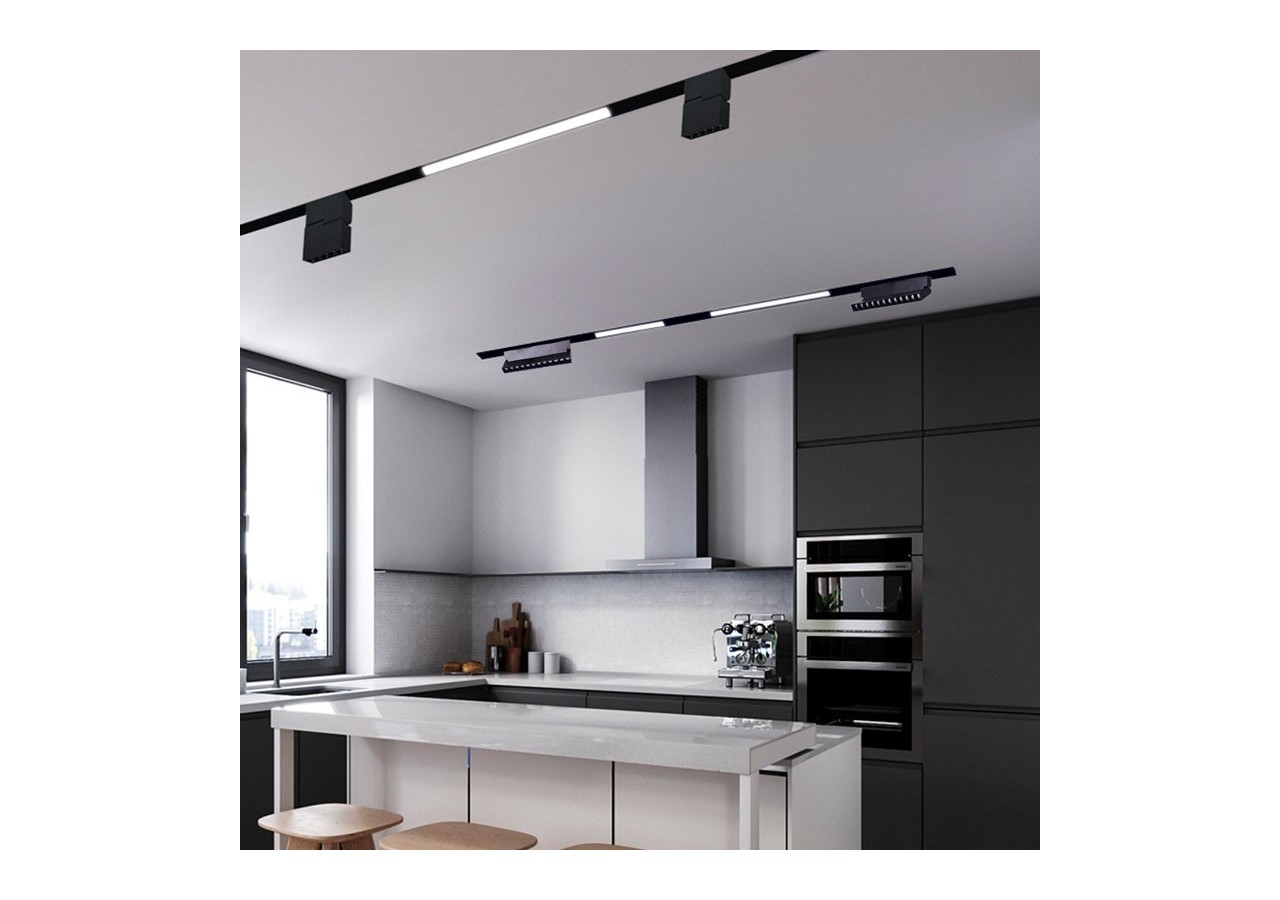 Spot LED linéaire orientable sur rail magnétique 48V-12W-UGR16 - LM3480 - Barcelona LED