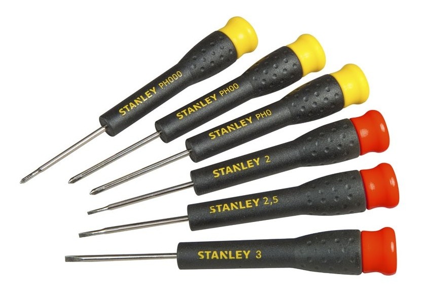 Micro Tournevis Fente + Phillips - Jeu De 6 Pcs - Stanley : Confort'Mat Micro Tournevis Fente + Phillips - Jeu De 6 Pcs - Stanley : Confort'Mat