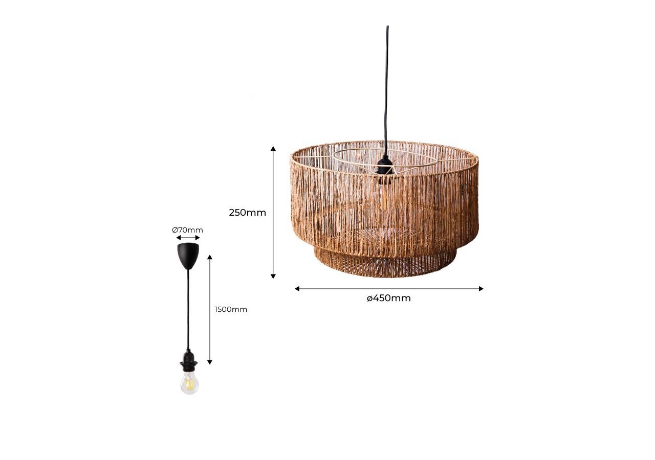Suspension en fibres de jute "Bali" - K181-N - Barcelona LED