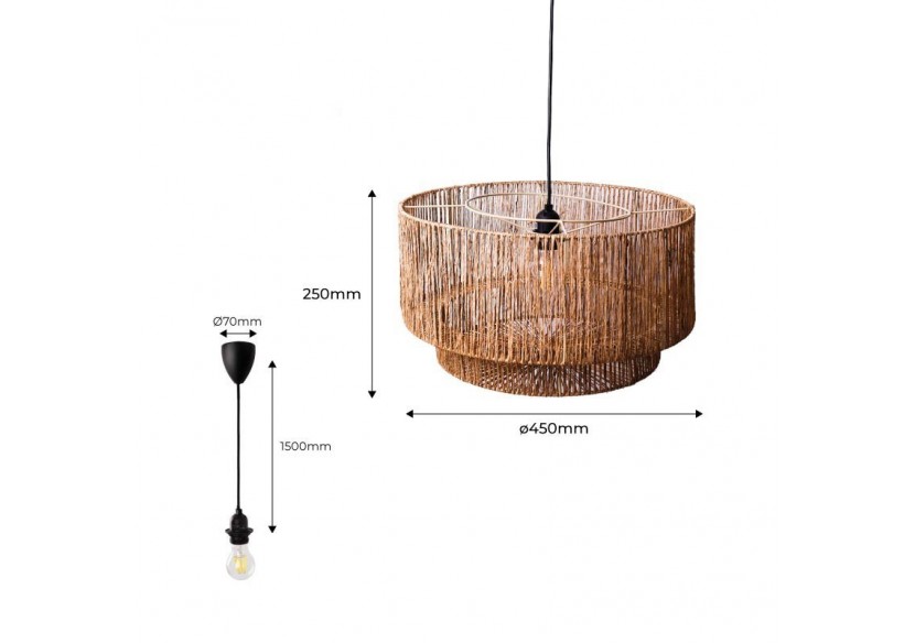Suspension en fibres de jute "Bali" - K181-N - Barcelona LED