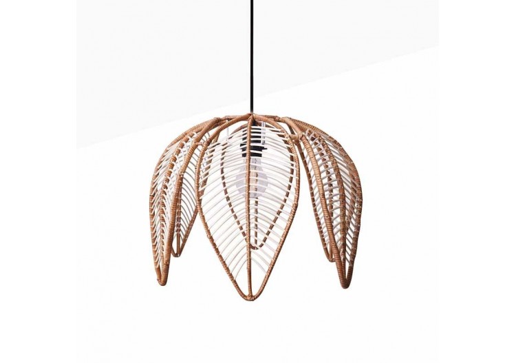 Suspension en rotin "Bintan" en forme de fleur - K182-N - Barcelona LED