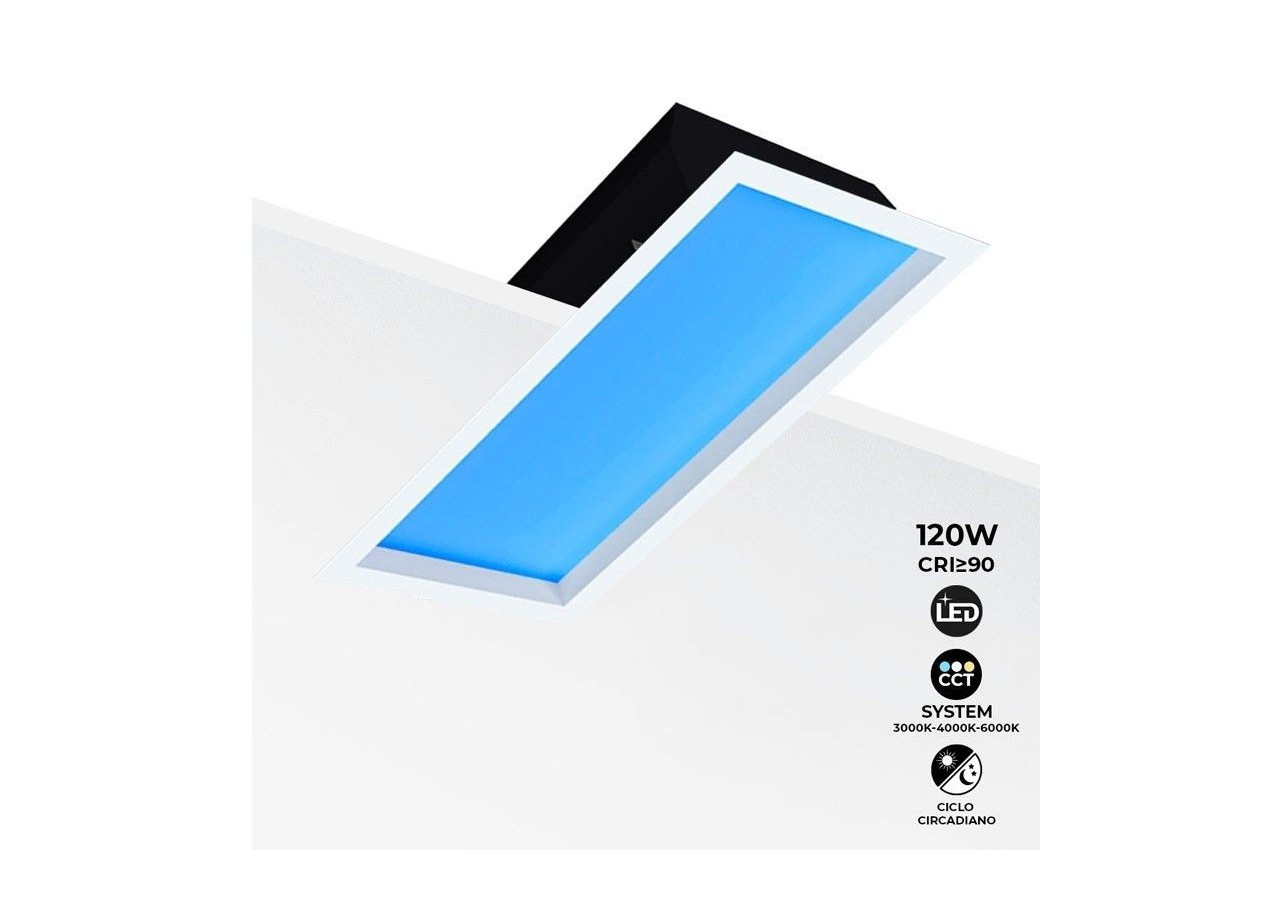 Panneau LED "Blue Skylight" SMART-Effet de ciel-Daylight-100W-120x30cm - B5228-BS-120X30-S - Barcelona LED