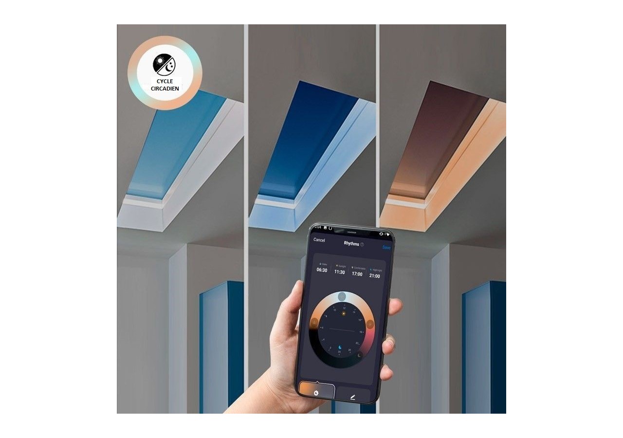 Panneau LED "Blue Skylight" SMART-Effet de ciel-Daylight-100W-120x30cm - B5228-BS-120X30-S - Barcelona LED