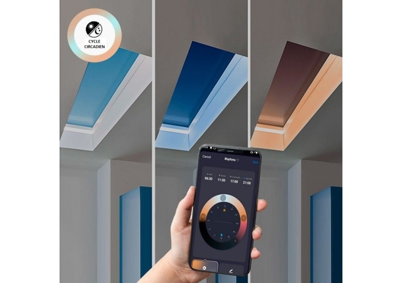 Panneau LED "Blue Skylight" SMART-Effet de ciel-Daylight-100W-120x30cm - B5228-BS-120X30-S - Barcelona LED