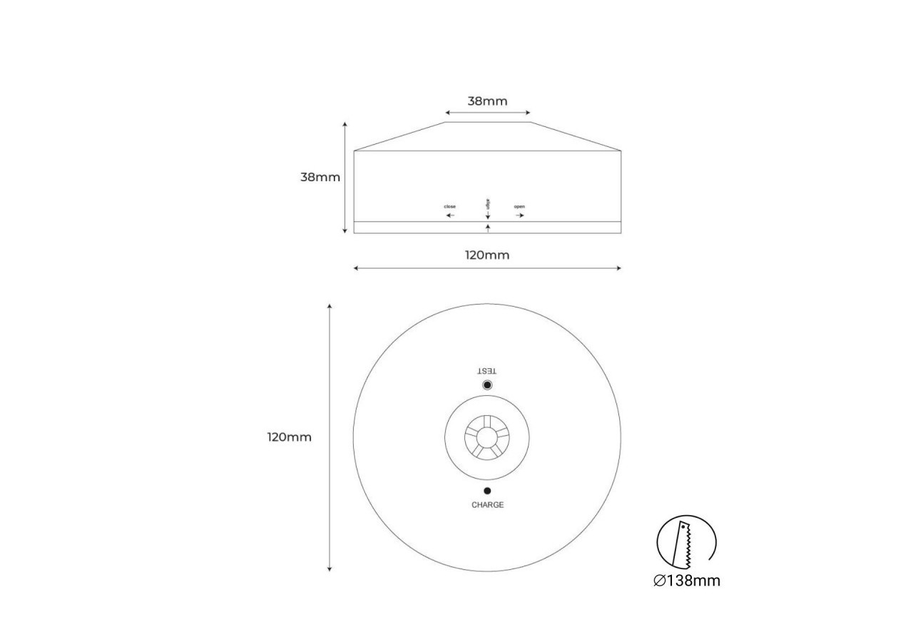 Bloc de secours LED encastré 150lm 2,5W-3 heures IP20 - K1057 - Barcelona LED