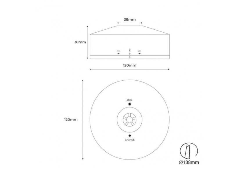 Bloc de secours LED encastré 150lm 2,5W-3 heures IP20 - K1057 - Barcelona LED