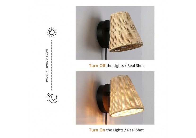 Applique murale en osier "BLIND". - LM160 - Barcelona LED