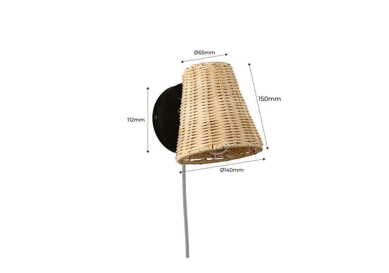 Applique murale en osier "BLIND". - LM160 - Barcelona LED