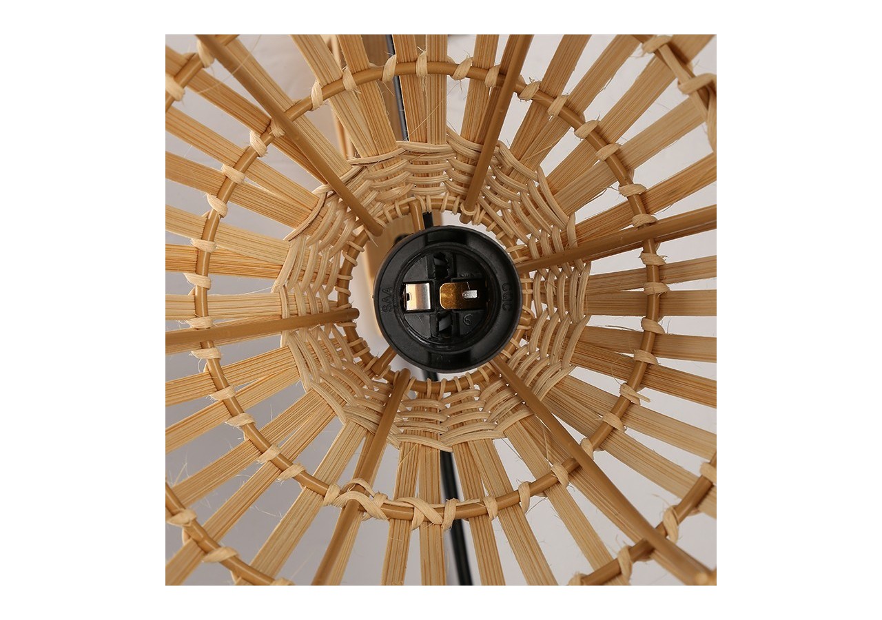 Applique murale en bois avec abat-jour en bambou "CESTA" - LN125-N - Barcelona LED