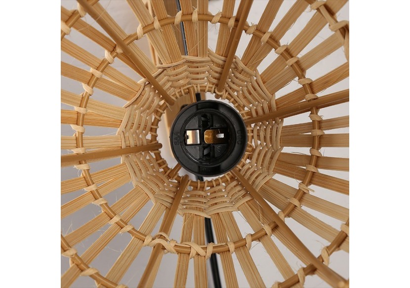 Applique murale en bois avec abat-jour en bambou "CESTA" - LN125-N - Barcelona LED