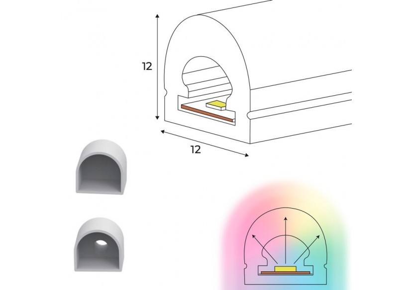 Néon LED flexible RGB-10 mètres-Kit complet-11W/m-IP67-À courbure verticale - N1212-10M-RGB - Barcelona LED Néon LED flexible RGB-10 mètres-Kit complet-11W/m-IP67-À courbure verticale - N1212-10M-RGB - Barcelona LED