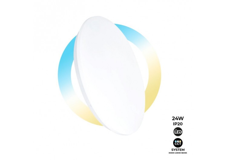 Plafonnier LED rond en saillie LED BASIC 24W IP20 - B1288-R-CCT - Barcelona LED