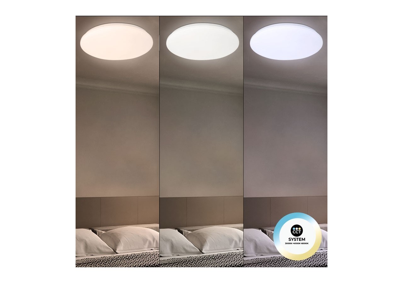 Plafonnier LED rond en saillie LED BASIC 24W IP20 - B1288-R-CCT - Barcelona LED