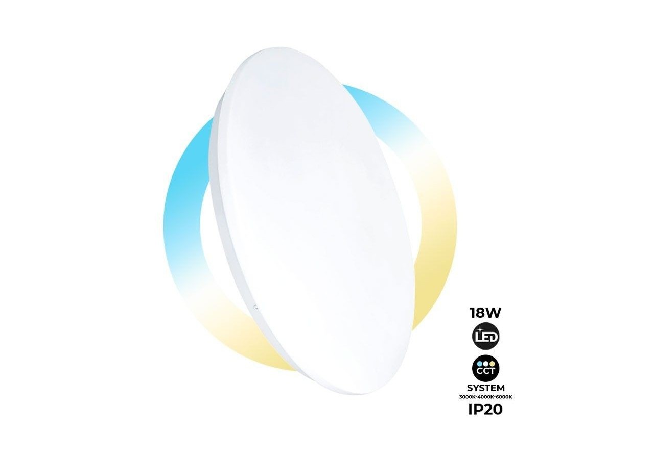 Plafonnier LED rond BASIC CCT en saillie-18W-IP20 - B1292-R-CCT - Barcelona LED