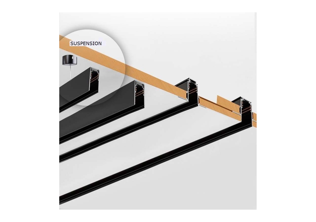 Rail magnétique 48V + kit de suspension-2 mètres - CMC-200-N - Barcelona LED