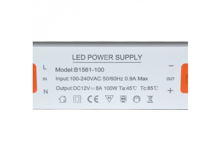Alimentation LED 12V-100W-IP20 extra plate - B1561-100 - Barcelona LED