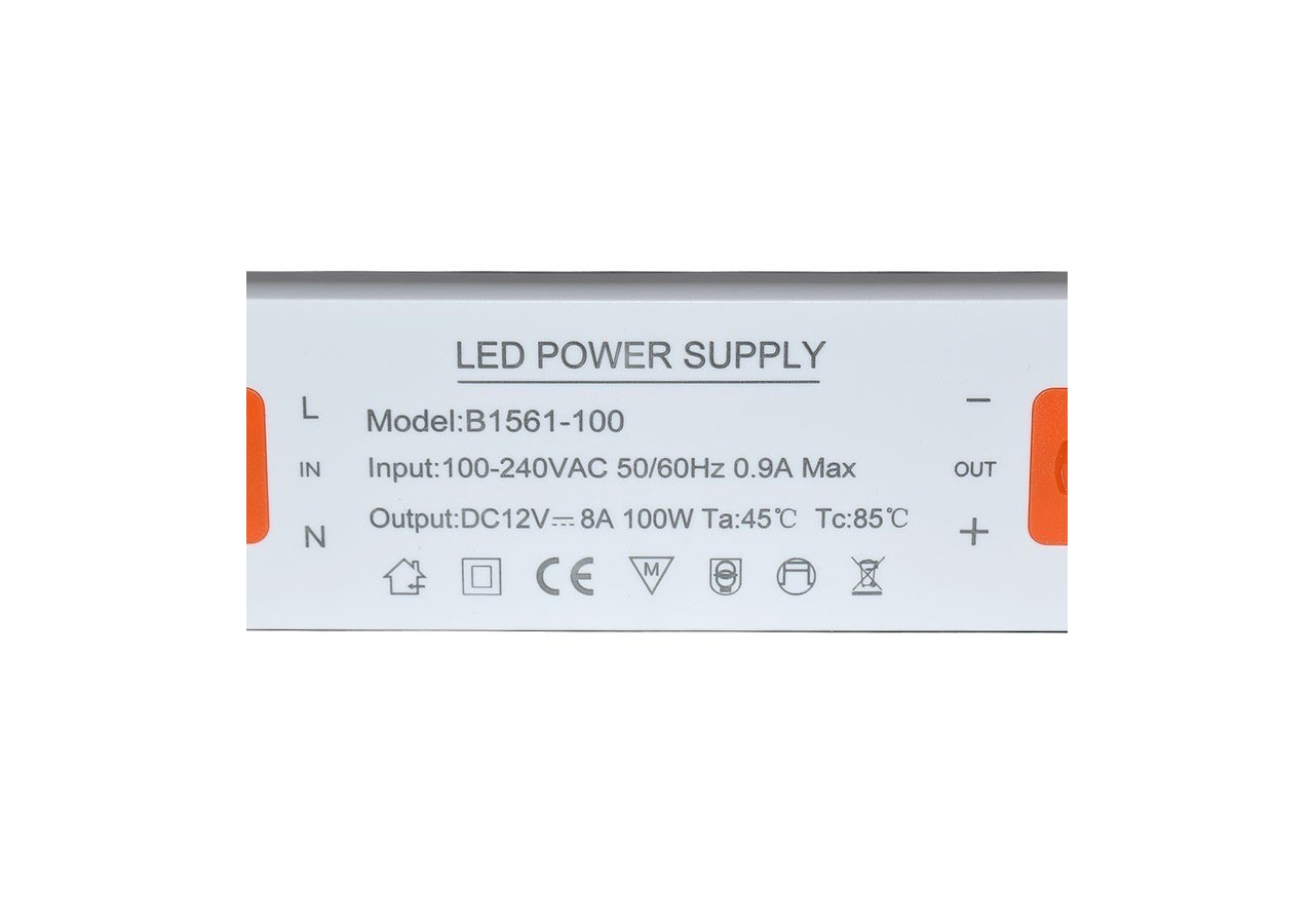 Alimentation LED 12V-100W-IP20 extra plate - B1561-100 - Barcelona LED